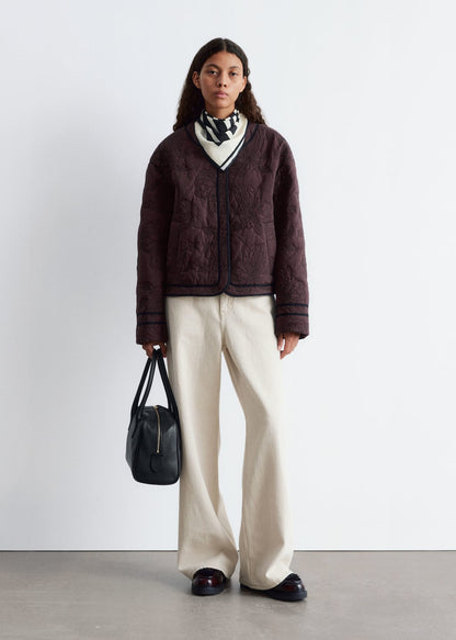 Floral Pattern Quilted Jacket