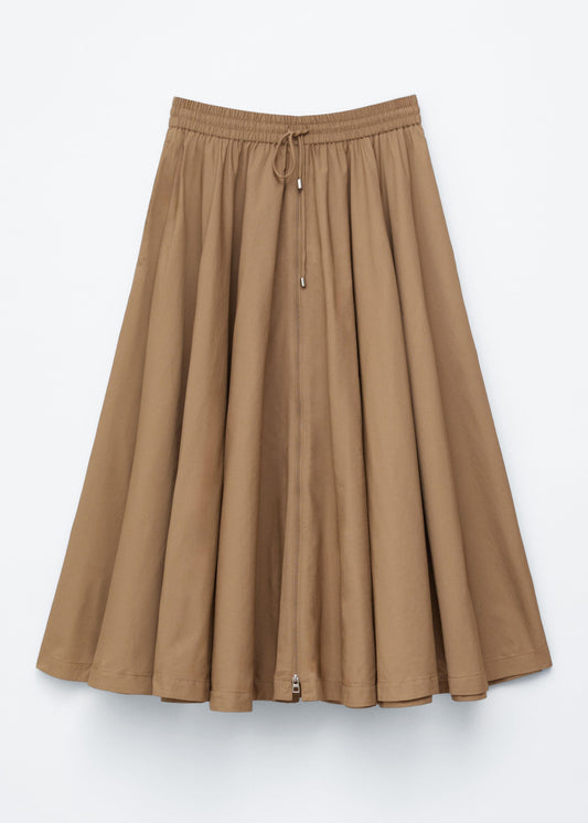 Voluminous Drawstring Midi Skirt