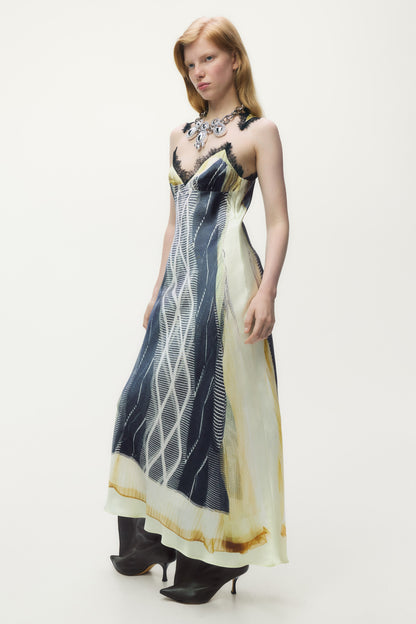 Printed satin dress