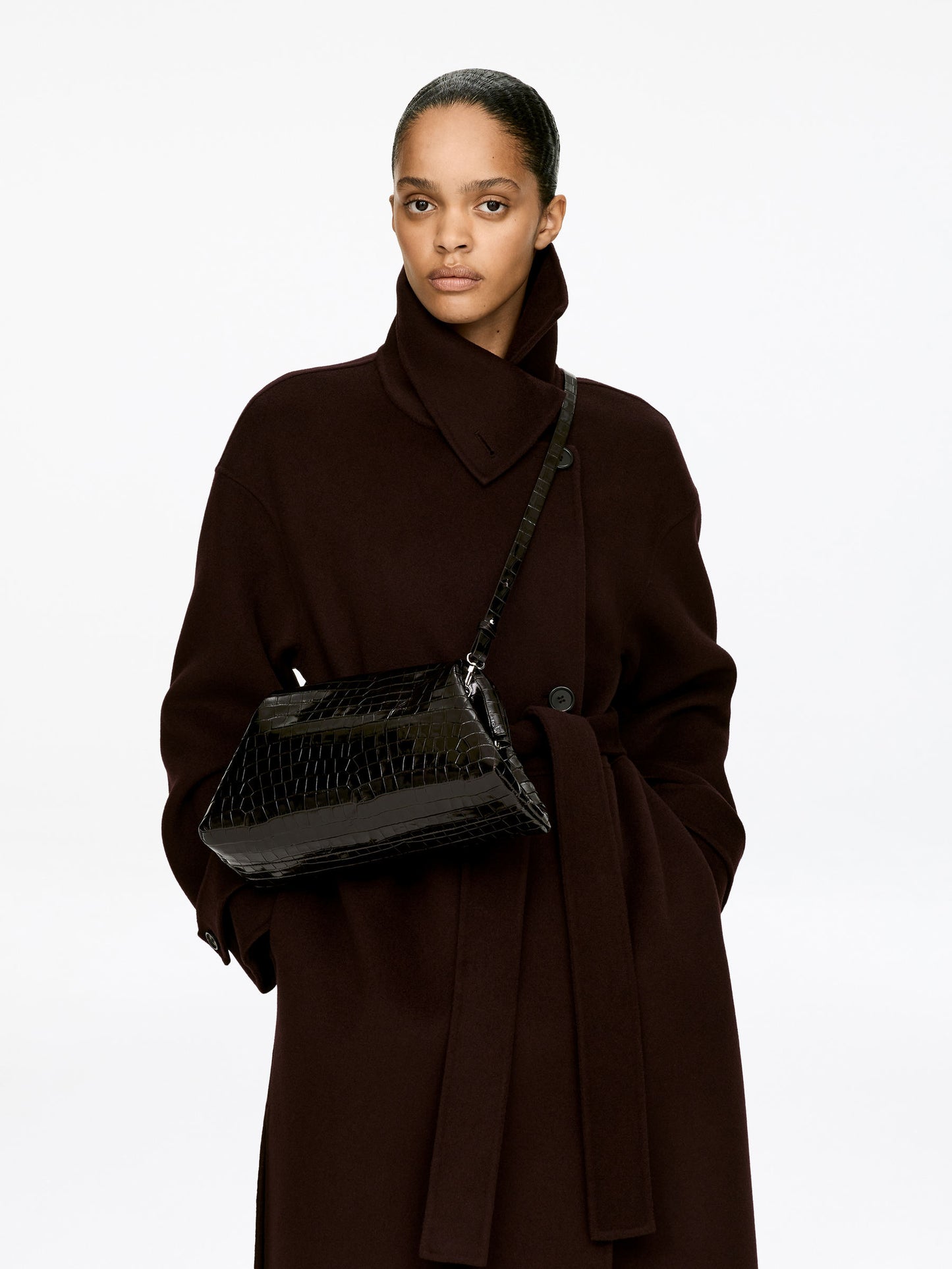 Croco-Embossed Clutch