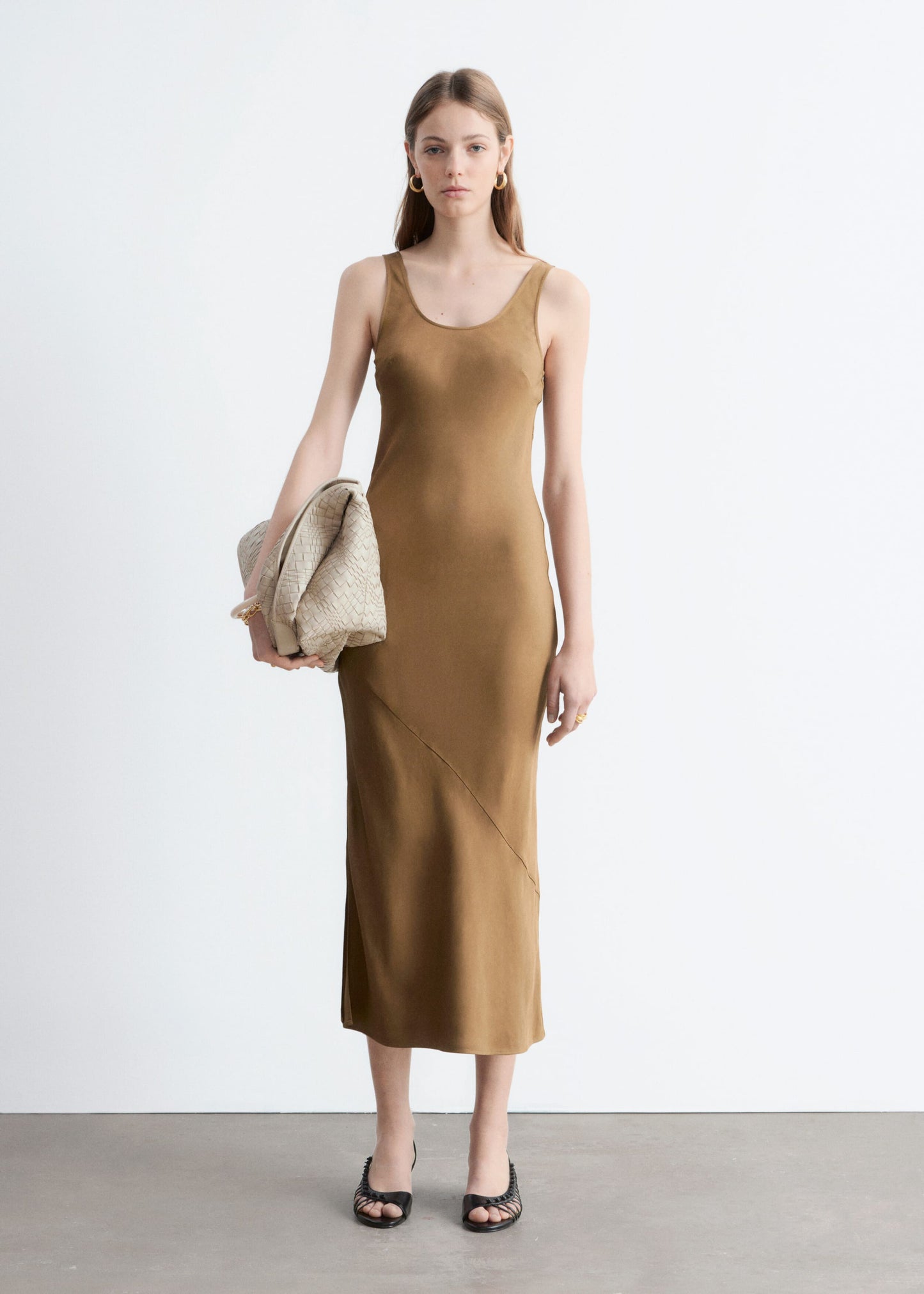 Bias-Cut Midi Dress