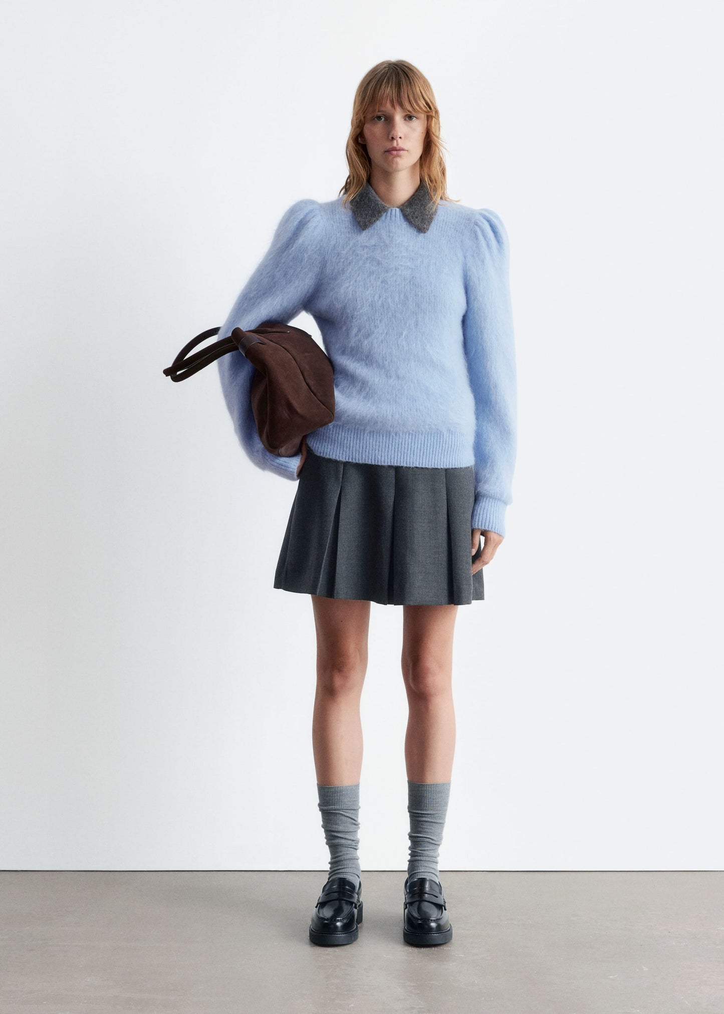 Mohair-Blend Puff-Sleeve Jumper