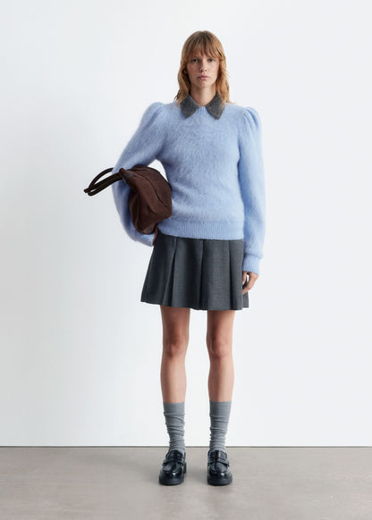 Mohair-Blend Puff-Sleeve Jumper