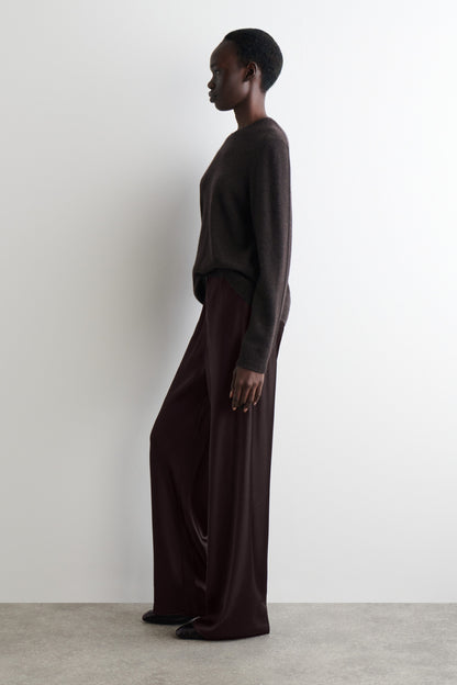 Satin Wide-Leg Trousers