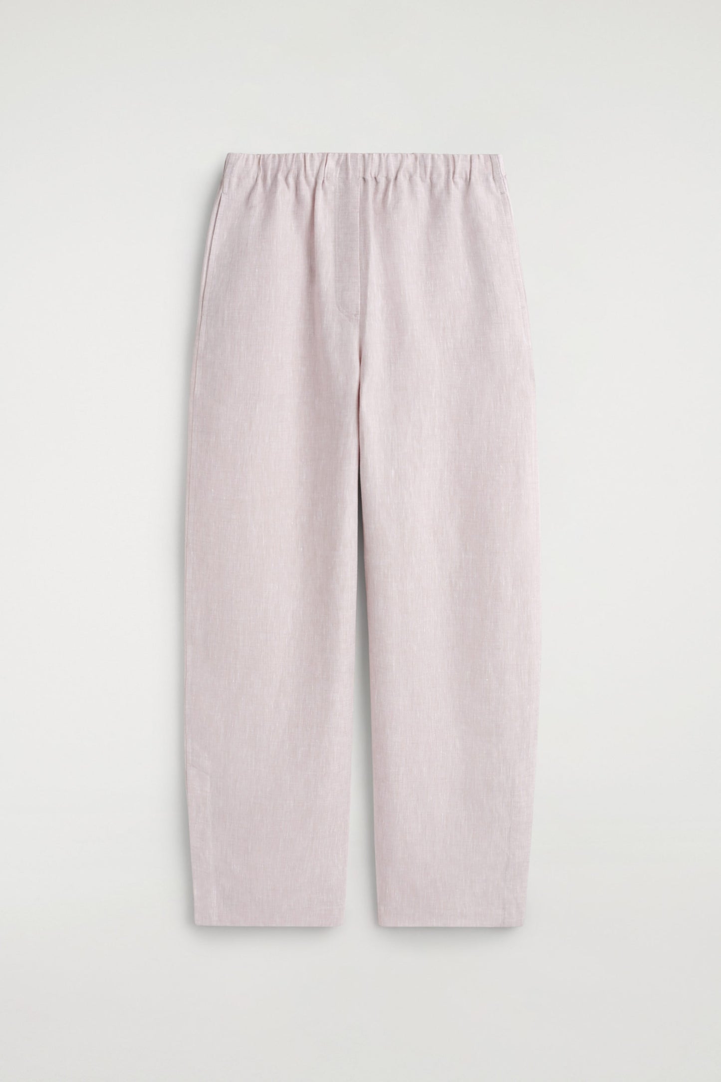 Elasticated Linen Barrel-Leg Trousers