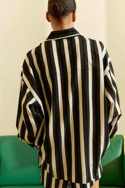 Oversized dobby-weave shirt