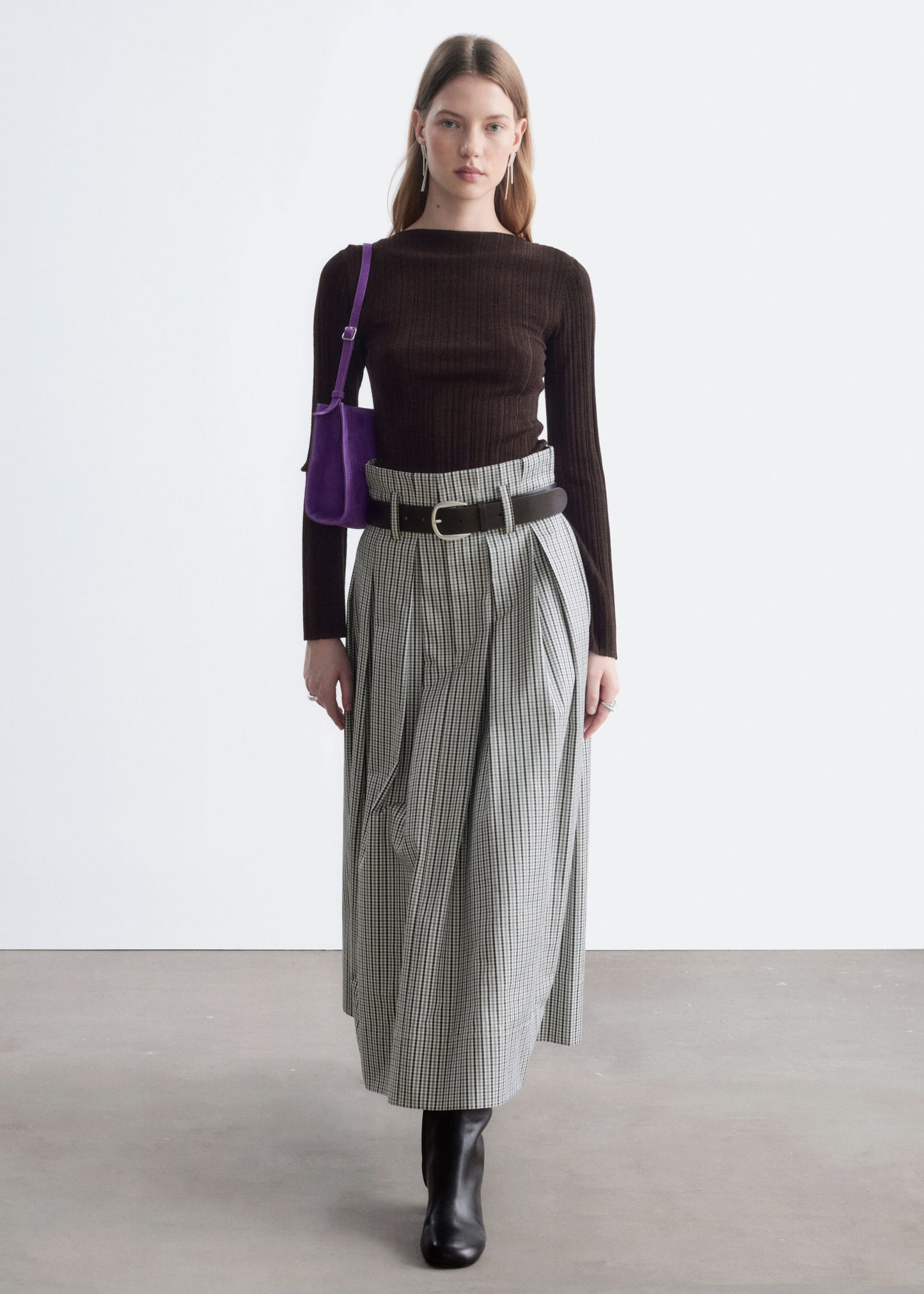 Pleated Midi Skirt