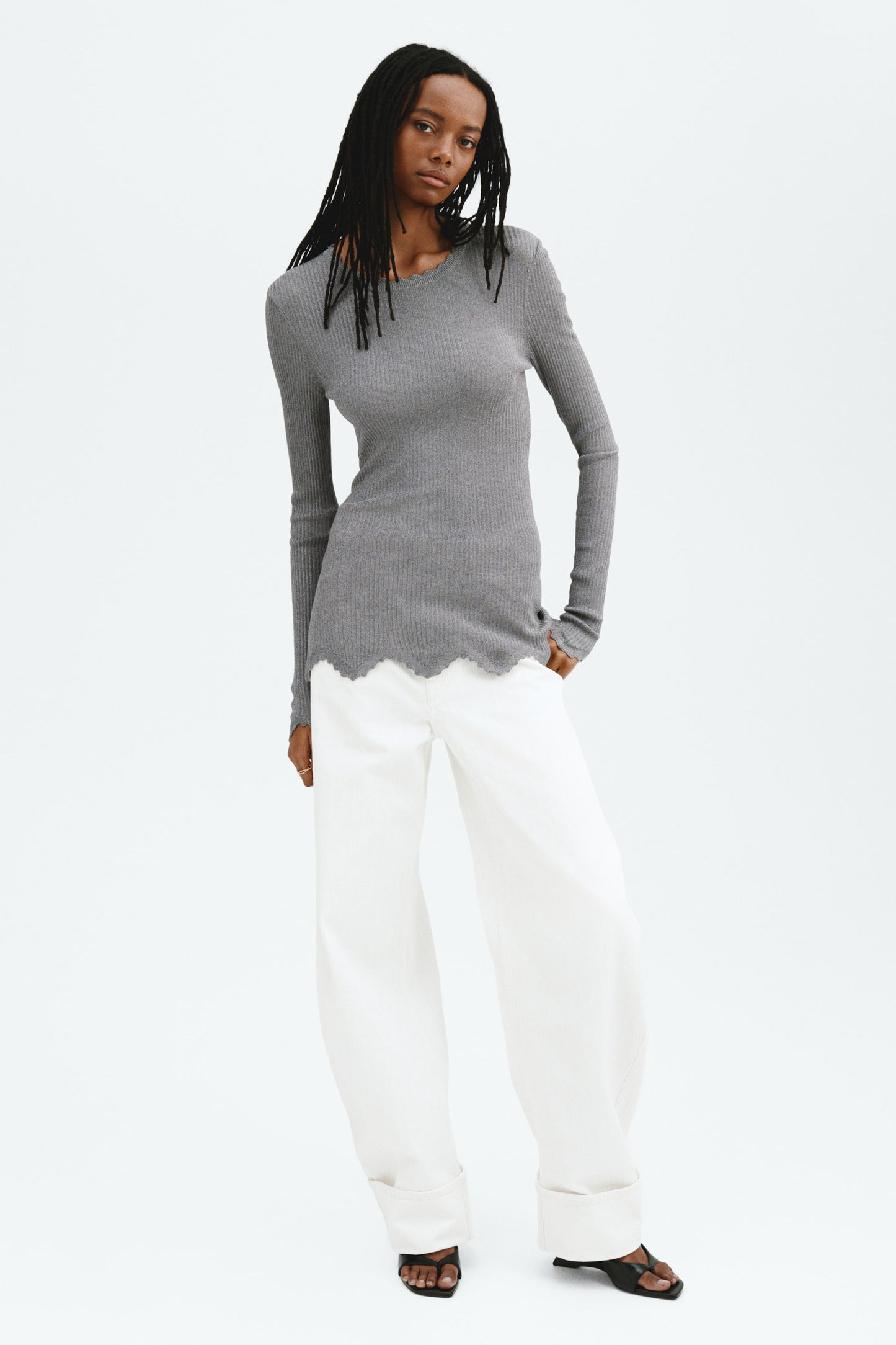 Glittery viscose top
