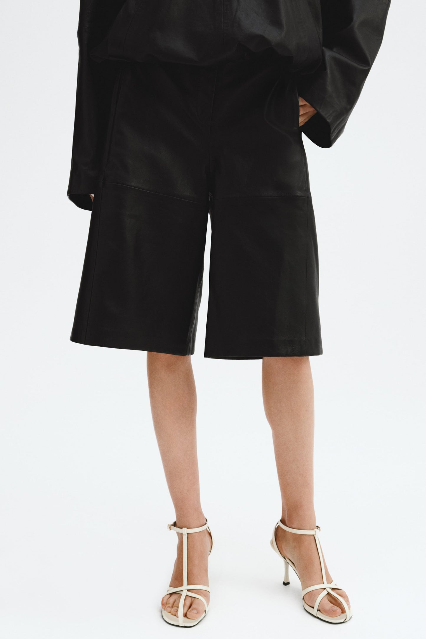 Leather Bermuda shorts