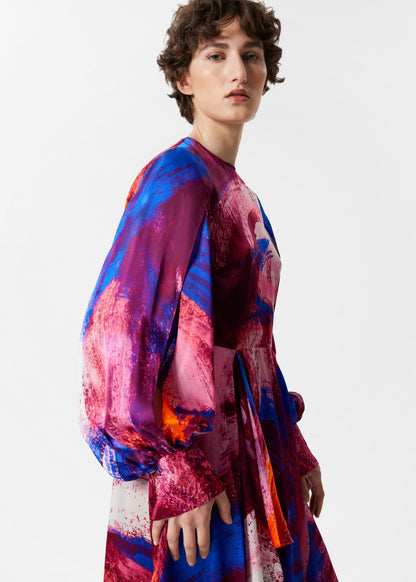 Silk Print Maxi Dress