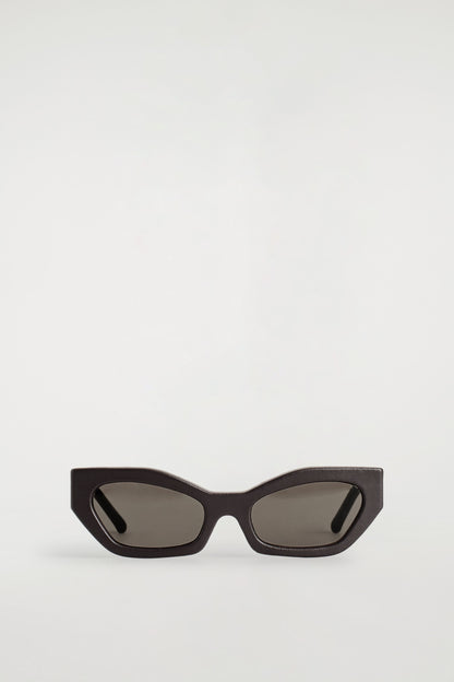 Leather Cat-Eye Sunglasses
