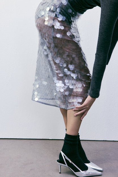 Sequined midi skirt