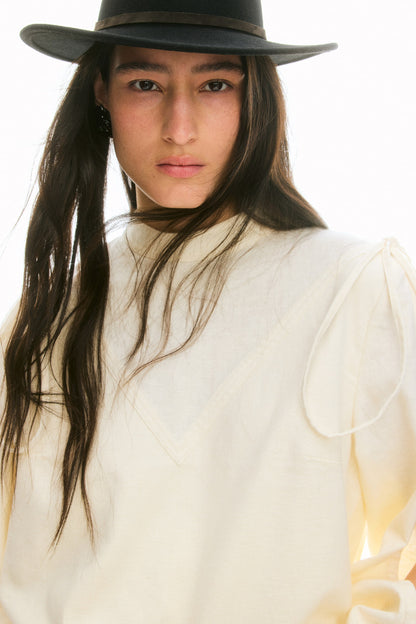 Linen-blend blouse