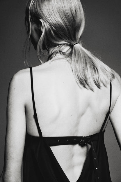 Belt-detail strappy dress