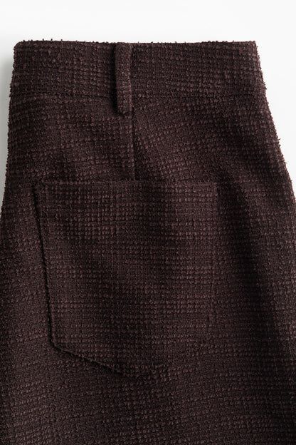 Wide bouclé trousers