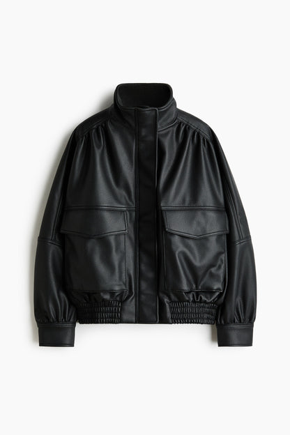 Coated bomber jacket