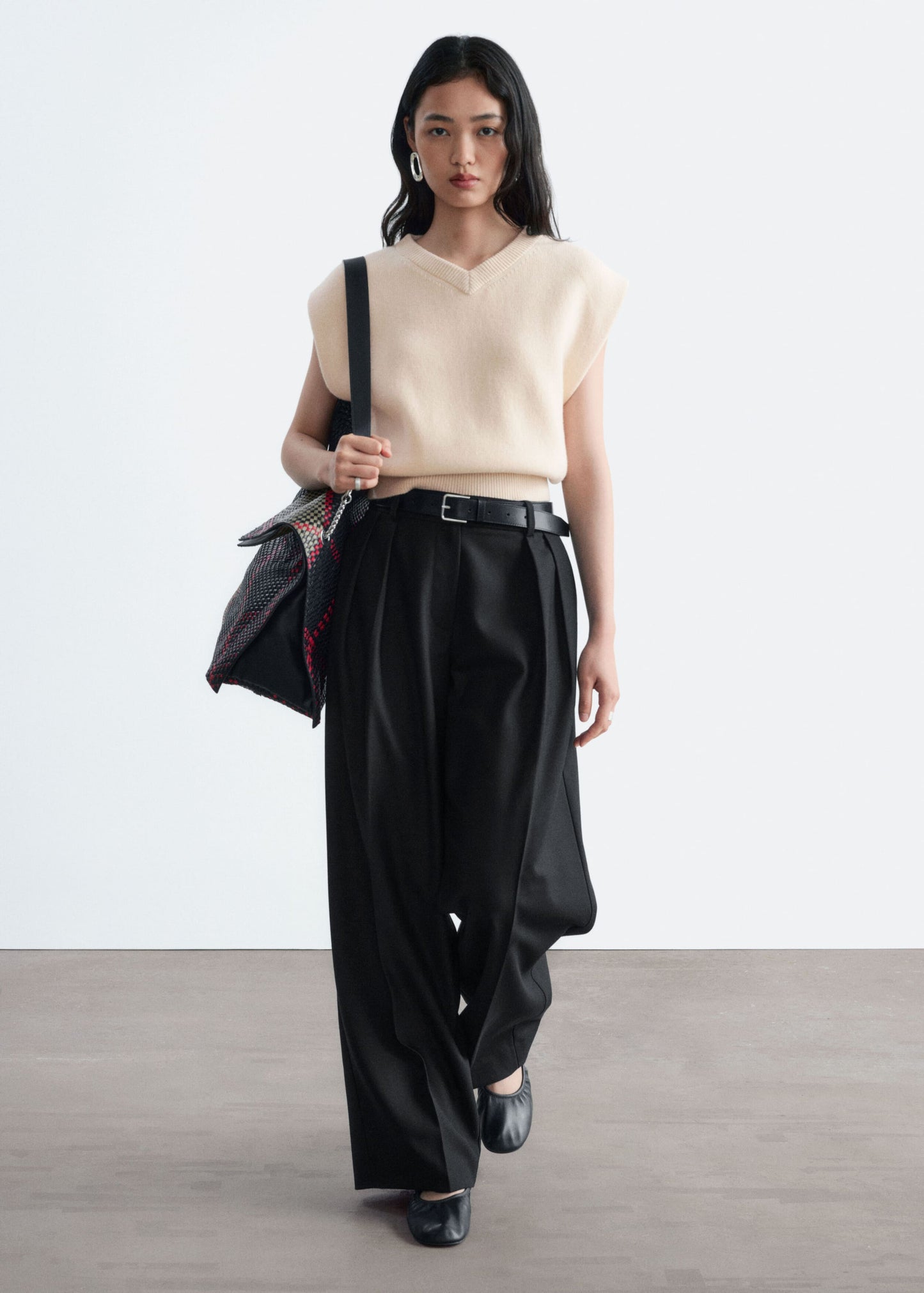 Wool-Blend Tailored Trousers