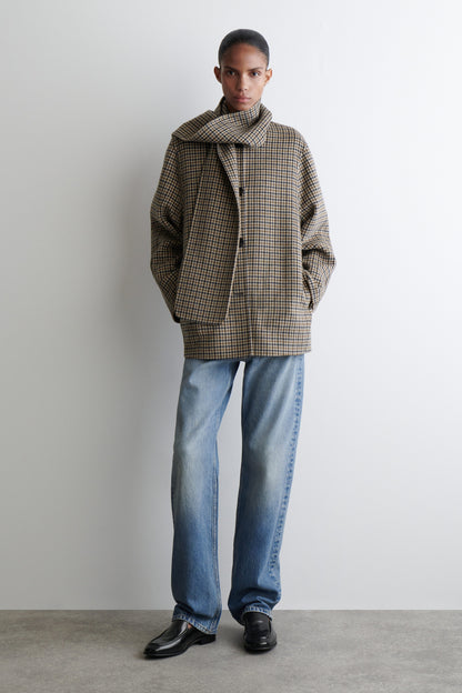 Double-Faced Wool Scarf Jacket