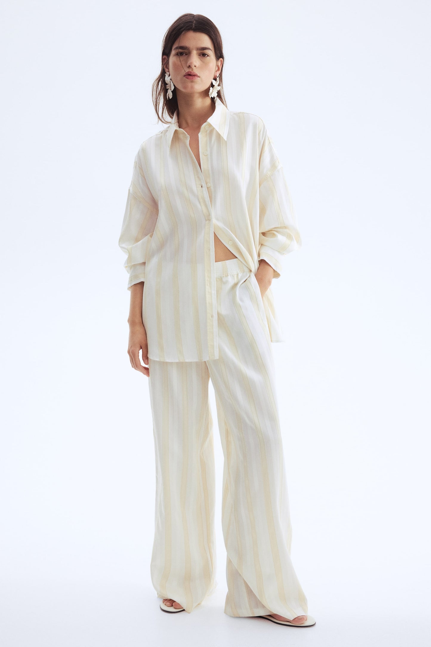 Oversized dobby-weave shirt