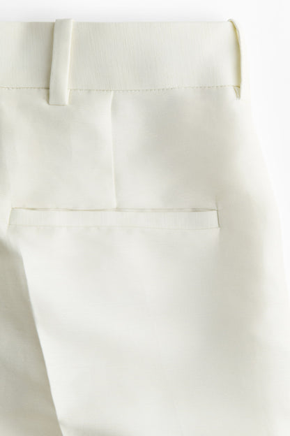 Linen-blend Bermuda shorts
