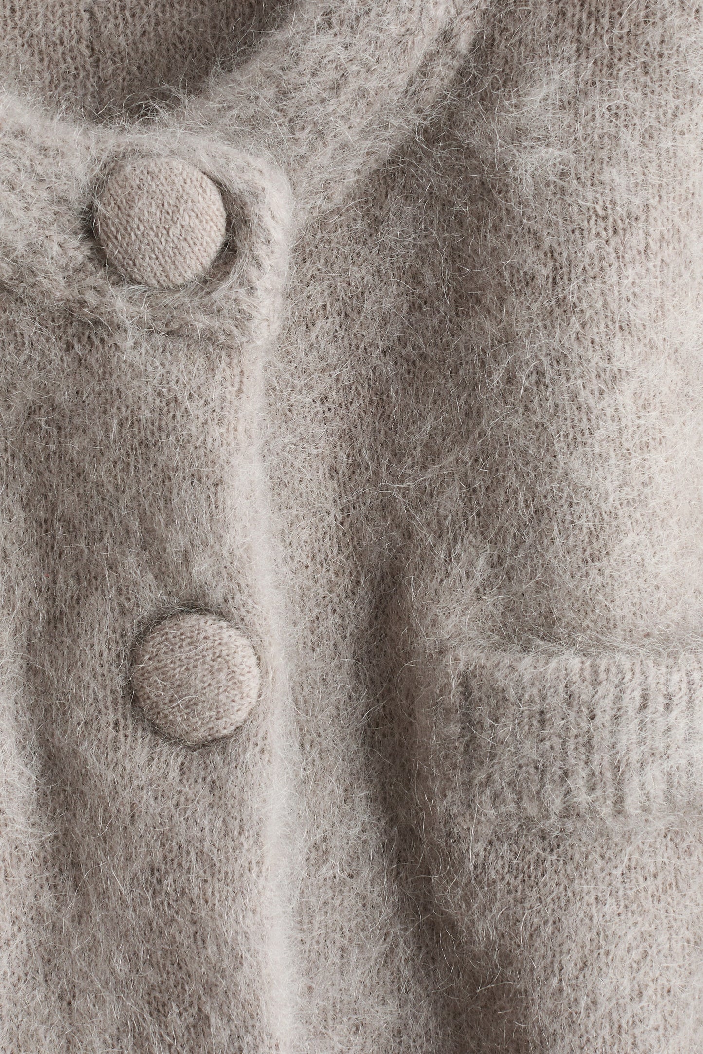 Mohair-blend shoulder-pad cardigan