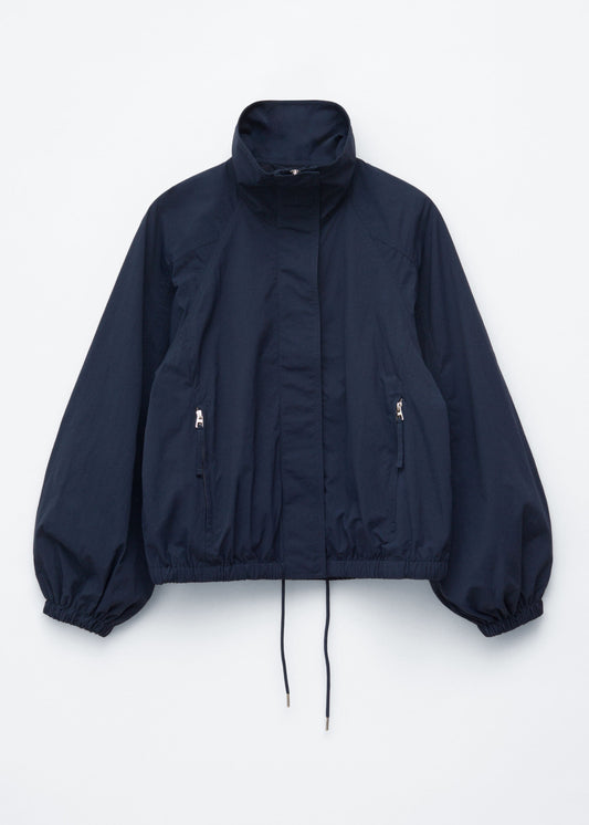 Stand-Collar Drawstring Jacket