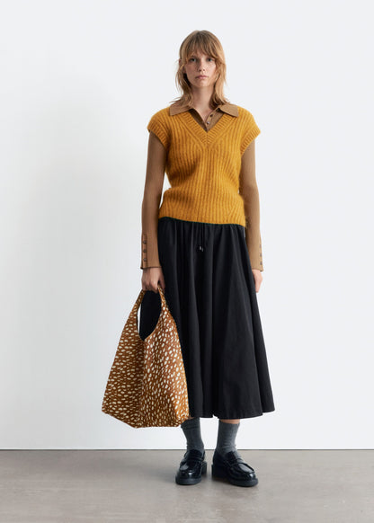 Deer-Print Leather Tote
