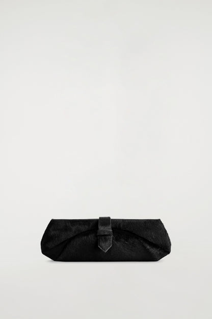 Belted Pony Hair Clutch Bag