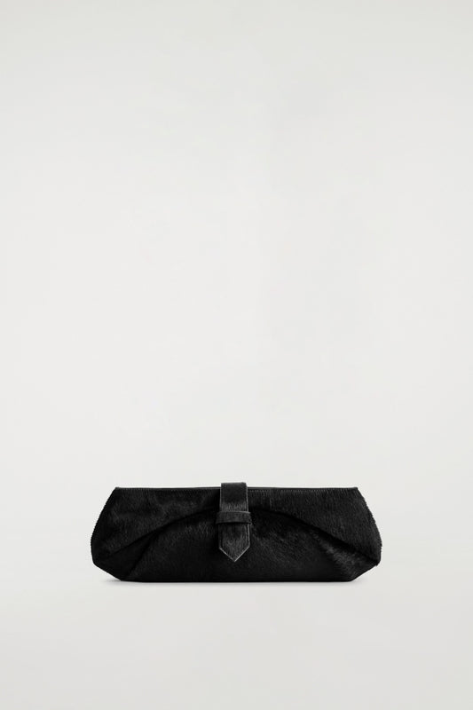 Belted Pony Hair Clutch Bag