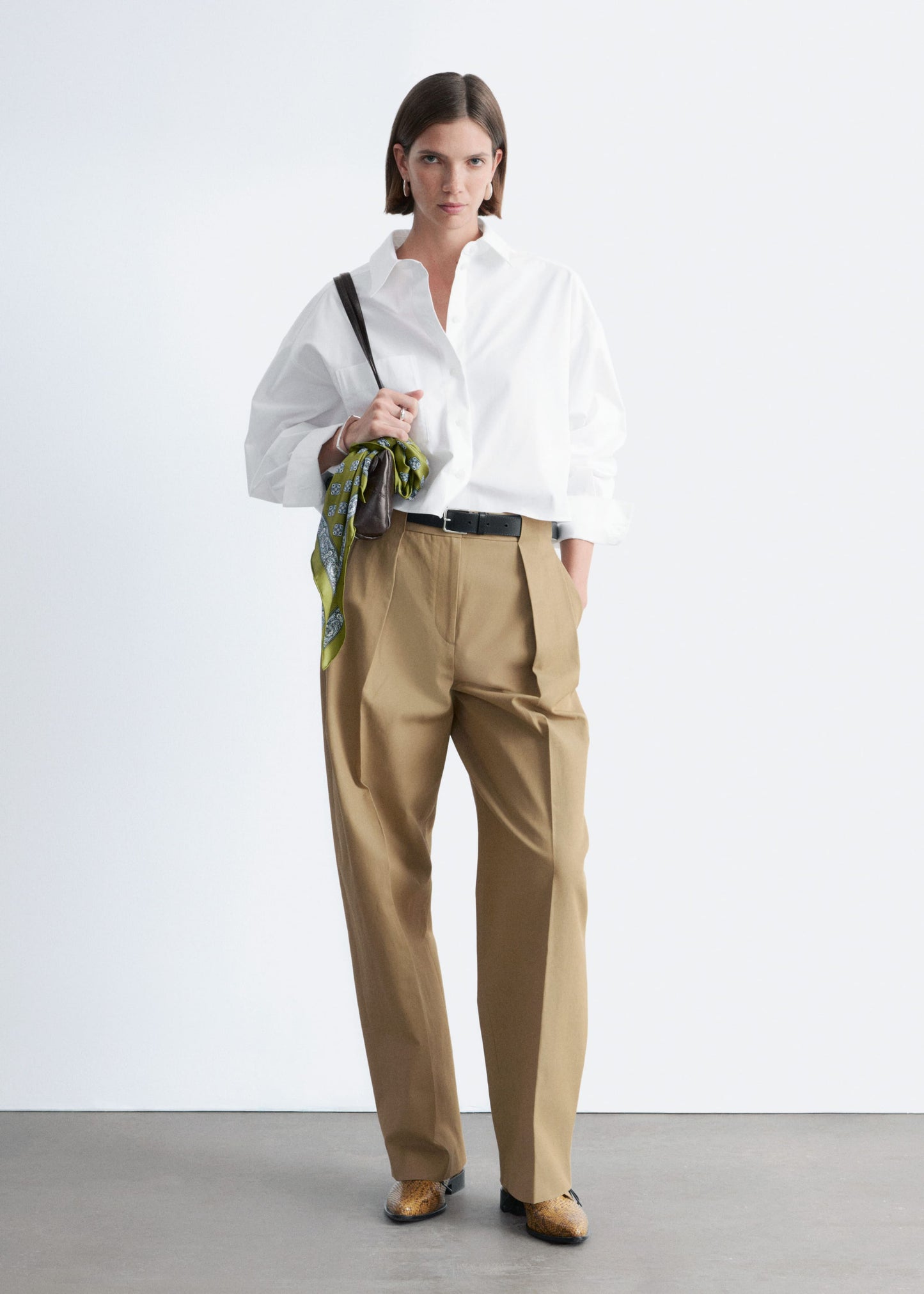 Cropped Oversized Cotton Shirt