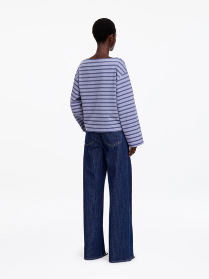 Striped Boat-Neck Top
