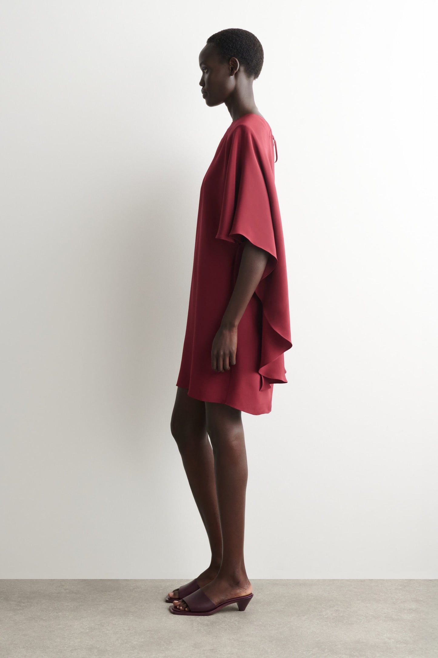 Draped Silk Mini Dress
