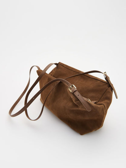 Suede shoulder bag