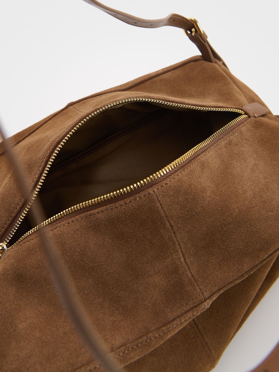 Suede shoulder bag