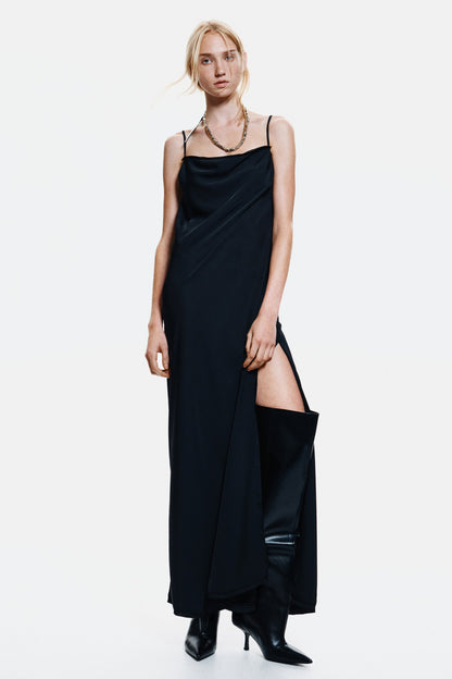 Belt-detail strappy dress