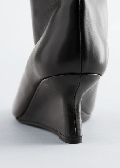 Wedge-Heel Knee-High Boots