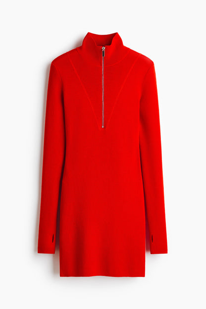 Zip-top merino wool dress