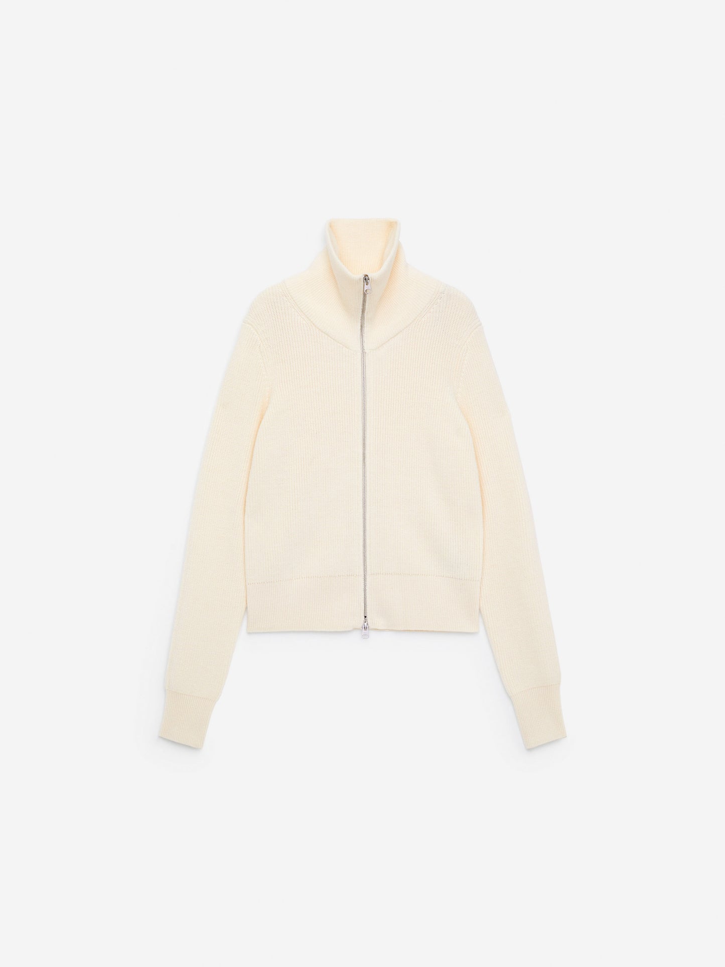 Wool-Cotton Zip Cardigan