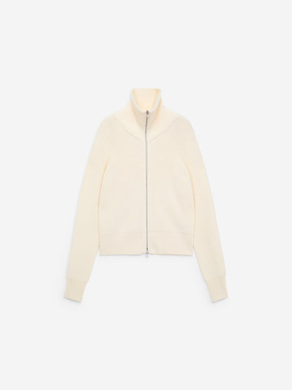 Wool-Cotton Zip Cardigan