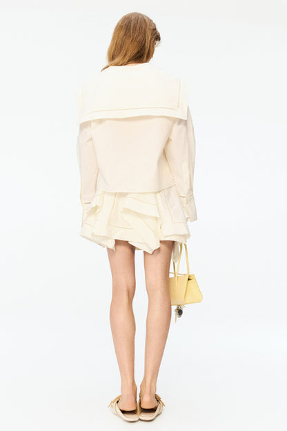 Women's Cream Sailor-collared poplin blouse | H&M GB