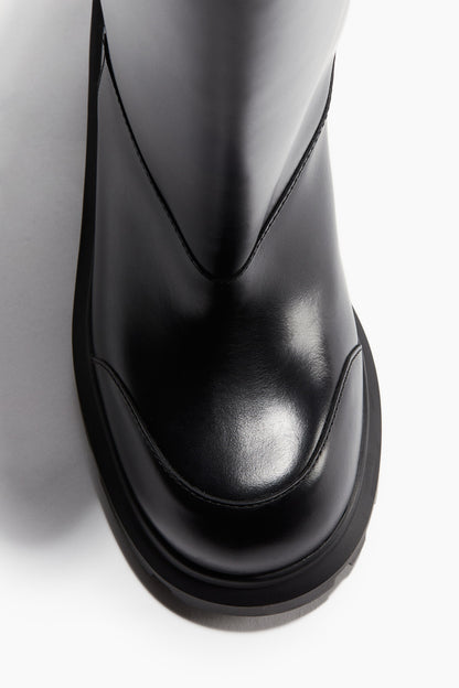 Chunky leather boots