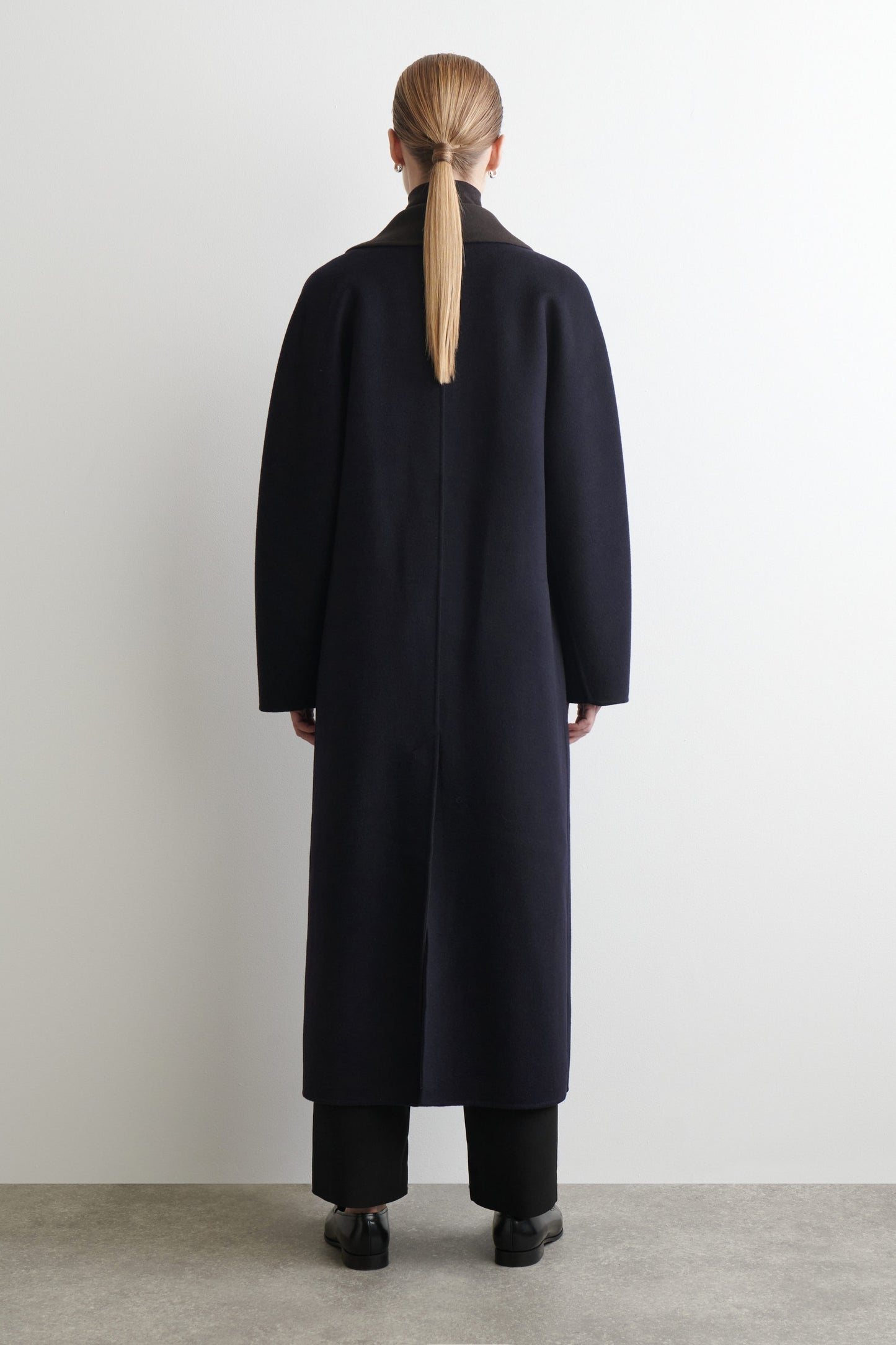 Double-Faced Wool Shawl-Collar Coat