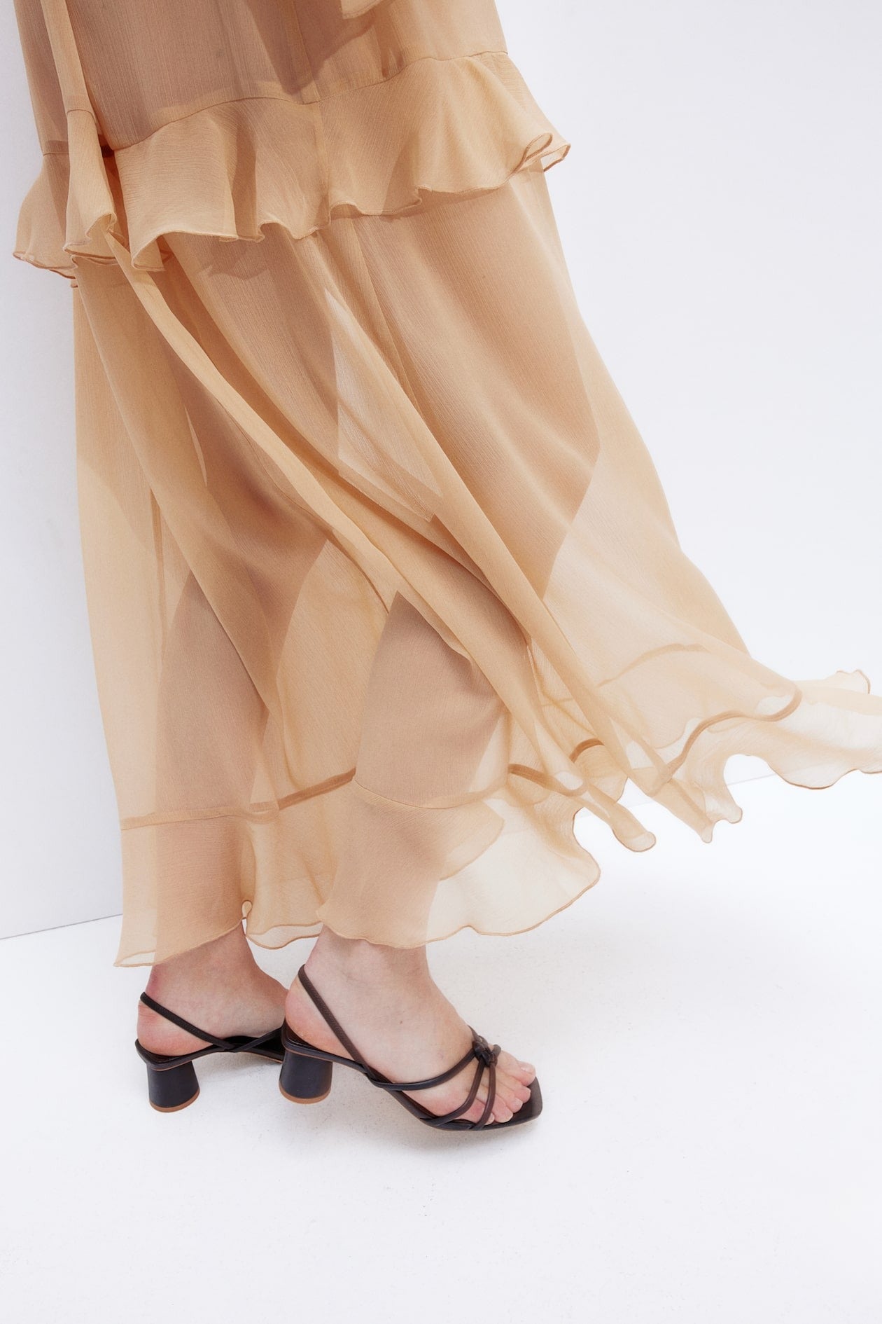 Flounced chiffon dress