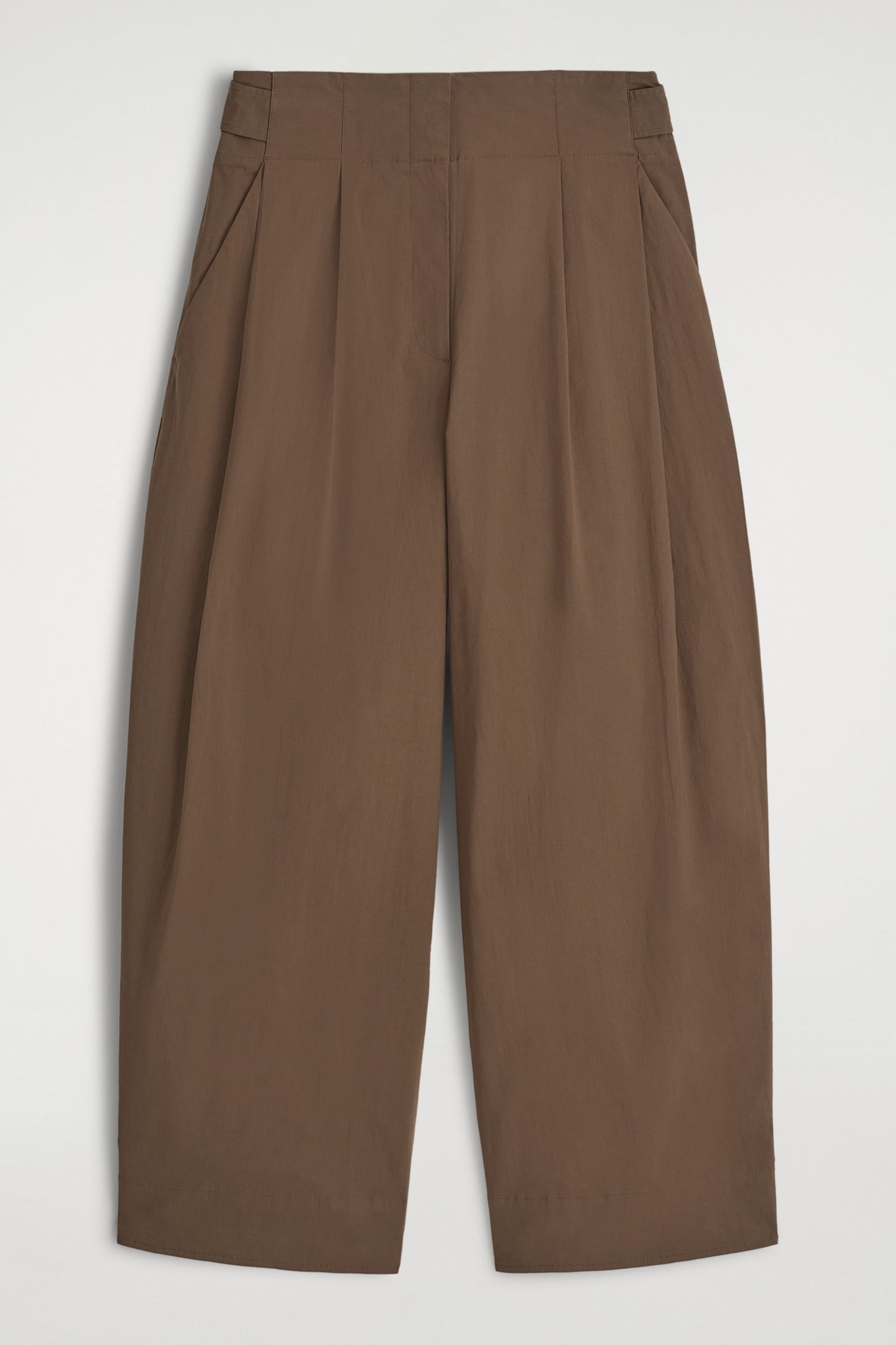 Cotton Barrel-Leg Trousers