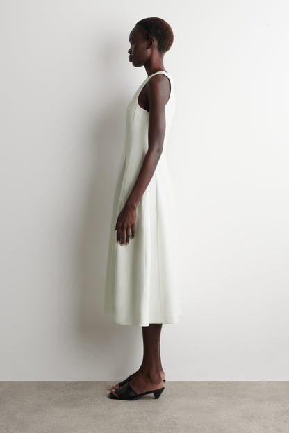 Sculpted Cotton Midi Dress