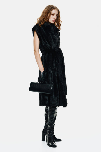 Long tie-belt gilet