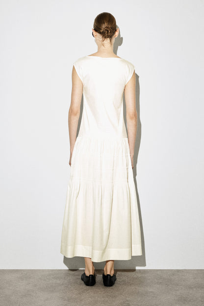Tiered Gathered Midi Dress