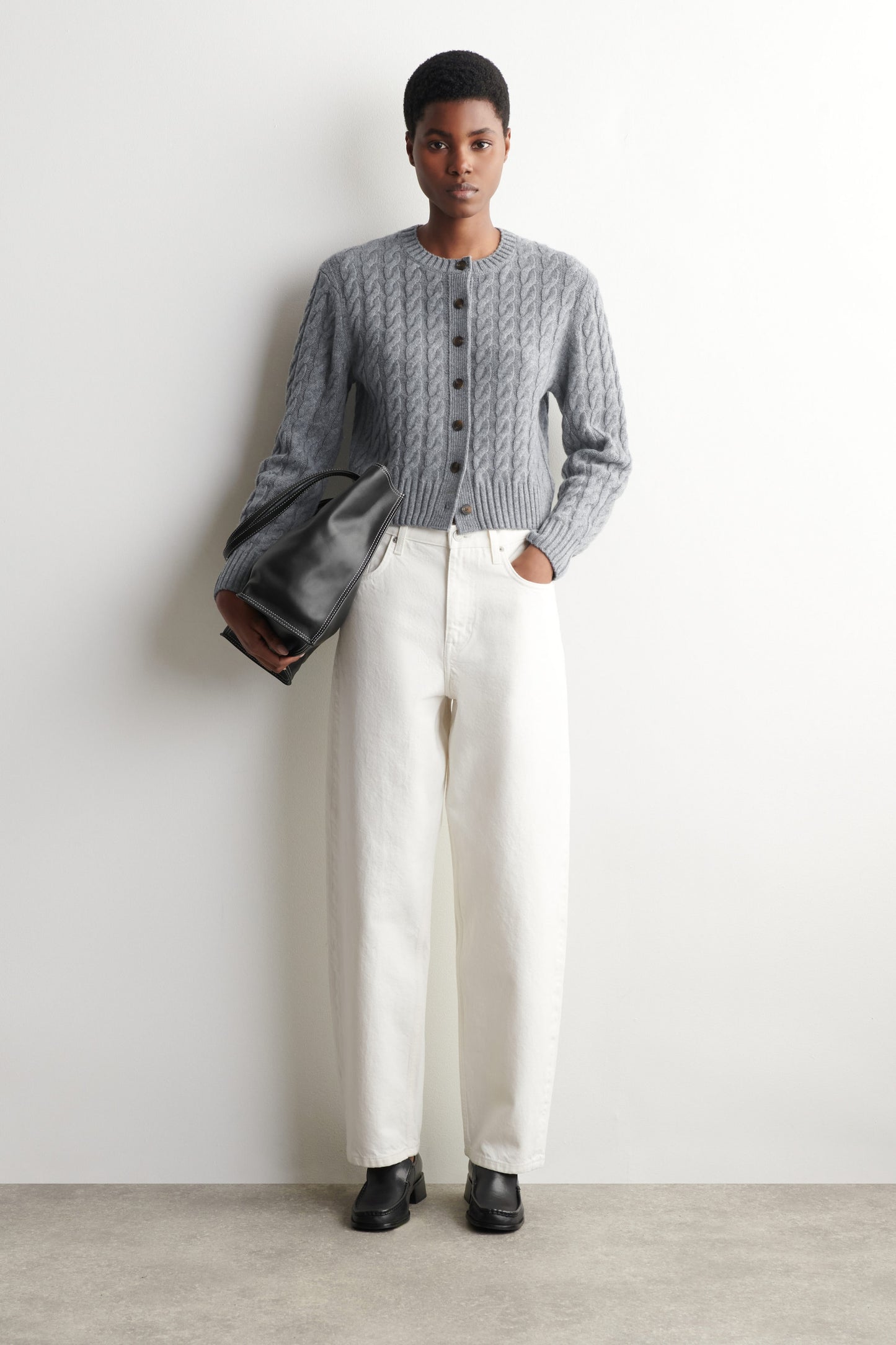 Cable-Knit Merino Wool Cardigan