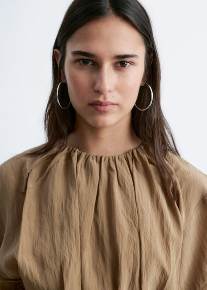 Short-Sleeve Ruched Mini Dress