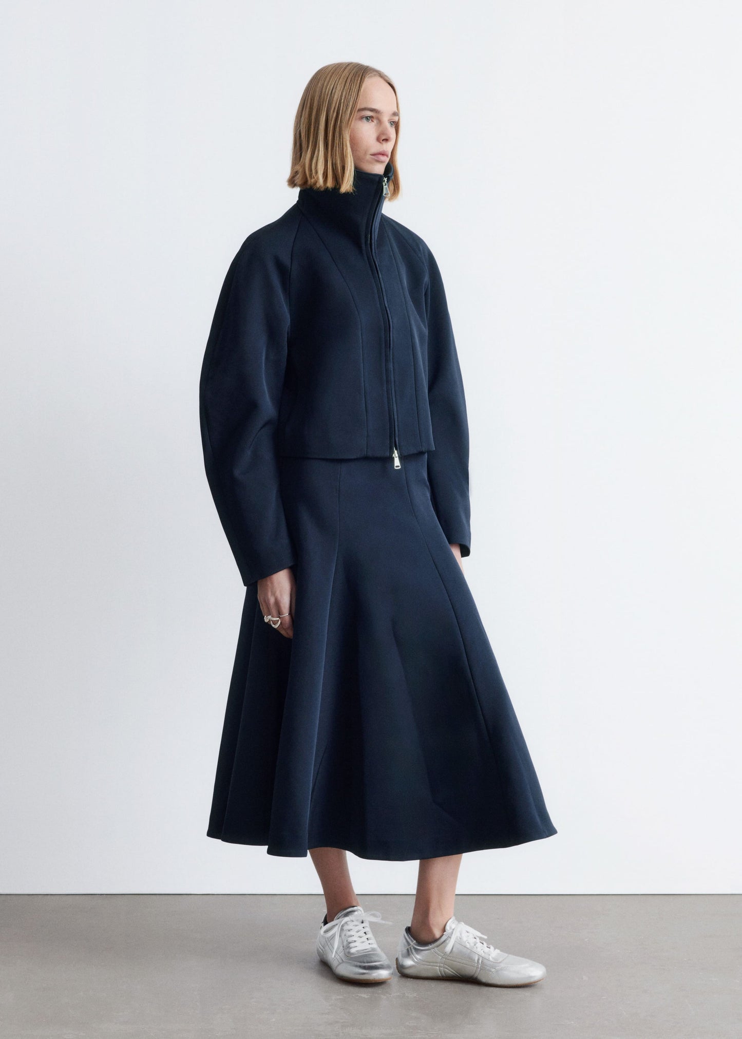 Sculptural-Sleeve Jacket